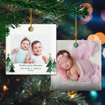 Brothers First jul Rustic Träd 2 Foton Julgransprydnad Keramik<br><div class="desc">Broders första jul är perfekten på Baby första jul! Den nutida, moderna och rustiska julklapp - Helgdag på fototorget, med vackra små skogar av Julgranar och God jul i modern typografi. Lägg till 2 av dina favoritfoton för perfektens ornament! Kontakta oss på cedarandstring@gmail.com om du behöver hjälp med designen eller...</div>