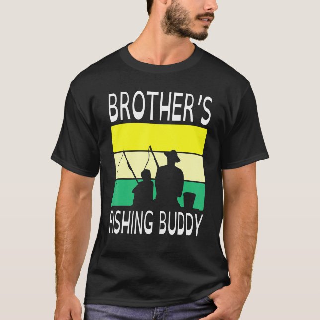 Brothers Fishing Buddy Lycklig Day Grandpa Far P T Shirt (Framsida)