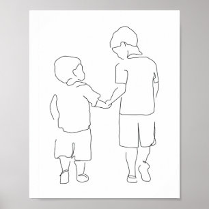 Brothers Gift, Brothers Print, Brothers Wall Art. Poster