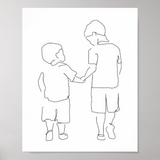 Brothers Gift, Brothers Print, Brothers Wall Art. Poster