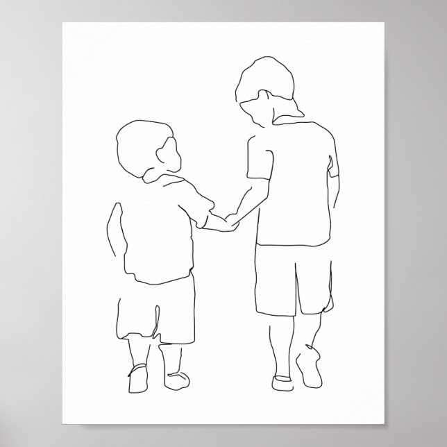 Brothers Gift, Brothers Print, Brothers Wall Art. Poster (Framsidan)