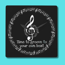 Brothers julmusikanteckning Wall Clock Musician