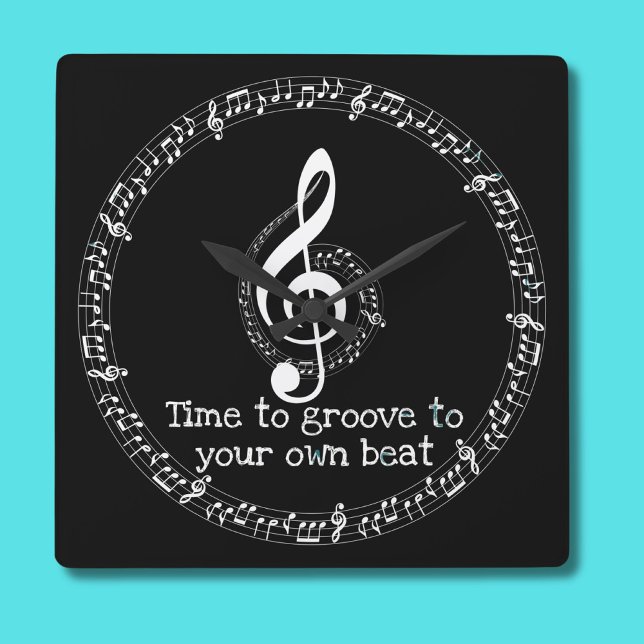 Brothers julmusikanteckning Wall Clock Musician Fyrkantig Klocka (Skapare uppladdad)