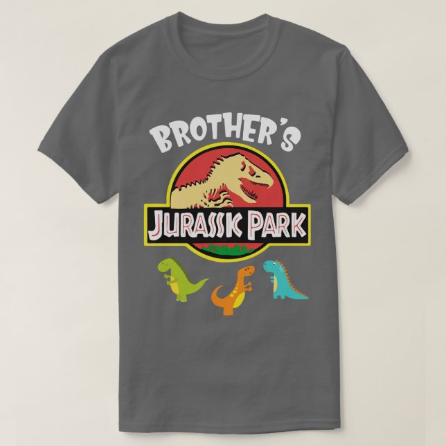 Brothers Jurassk Part Lycklig Far Parent 4 juli T Shirt (Design framsida)