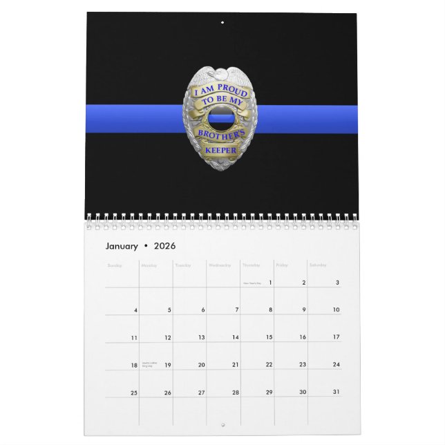 Brothers Keeper Badge Thin Blue Line Calendar Kalender (Jan 2026)