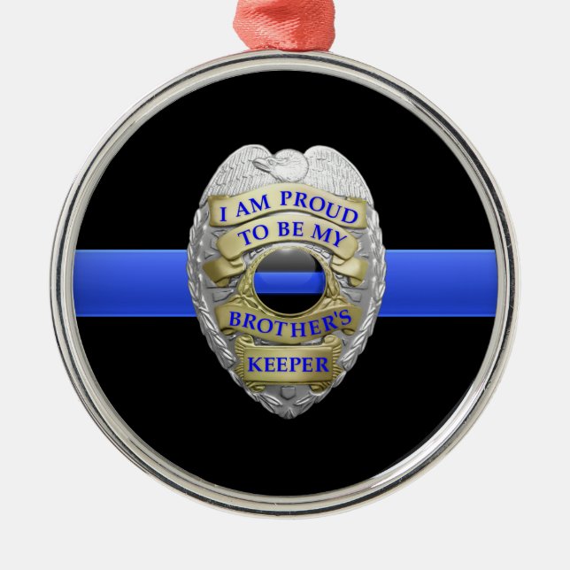 Brothers Keeper Police Badge Metall Ornament (Framsidan)