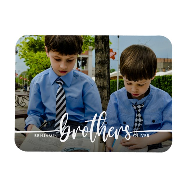 Brothers Script Modern Photo Magnet (Horisontell)