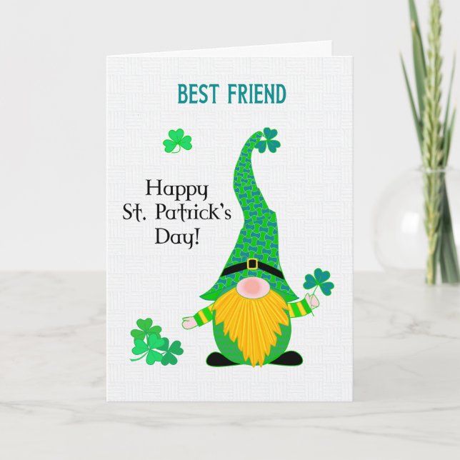Brothers St Patrick's Roligt Leprechaun Gnome Card Kort (Framsida)