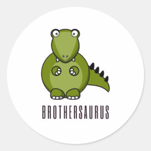 Brothersaurus, Big Brother, Dinosaur, Big Brother. Runt Klistermärke