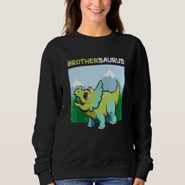 Brothersaurus Dinosaur Cute Kiddo Triceratops T Shirt (Framsida)