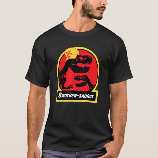 Brothersaurus Dinosaur for Brother Jurassic rex T Shirt (Framsida)