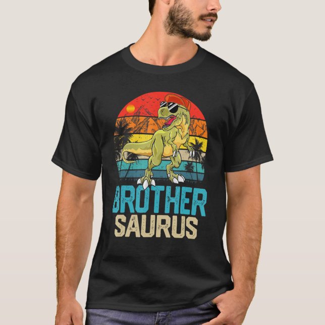 Brothersaurus Matching Family Dinosaur T Rex Broth Shirt (Framsida)