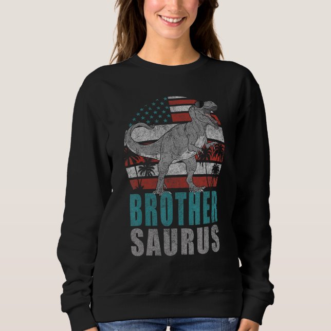 Brothersaurus Rex Dinosaur Brother Saurus American T Shirt (Framsida)