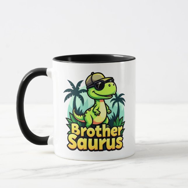 Brothersaurus – Rolig Tecknad Dinosauriebror v3 Mugg (Vänster)