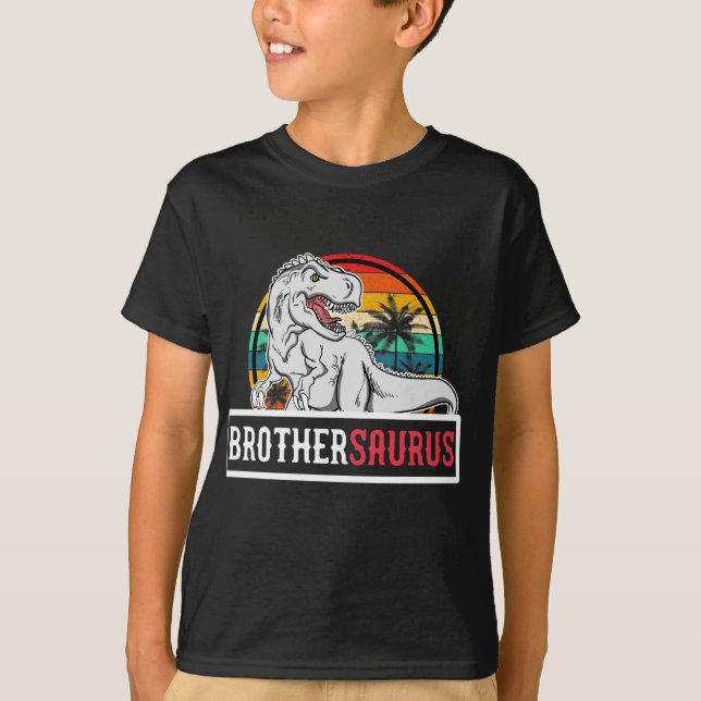 Brothersaurus t Rex Dinosaur Brother Saurus Familj Shirt (Framsida)