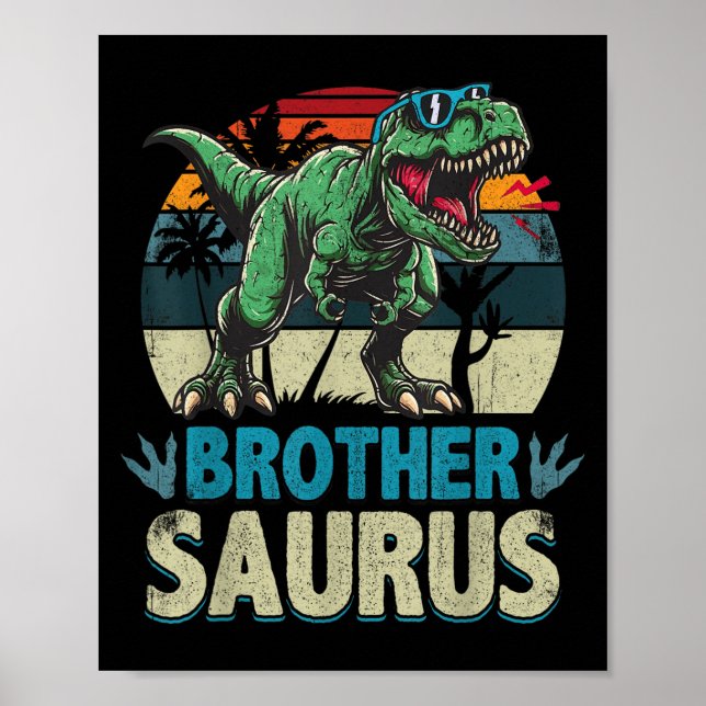 Brothersaurus t Rex Dinosaur Brother Saurus Family Poster (Framsidan)