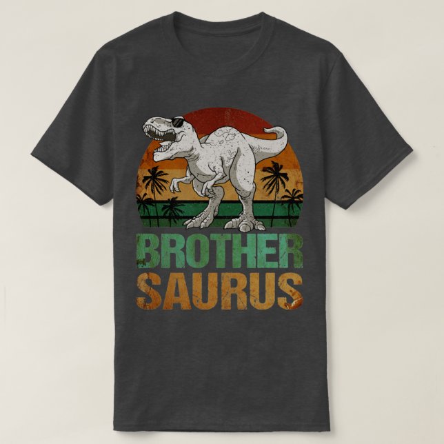 Brothersaurus T Rex Dinosaur Brother Saurus Vintag Shirt (Design framsida)
