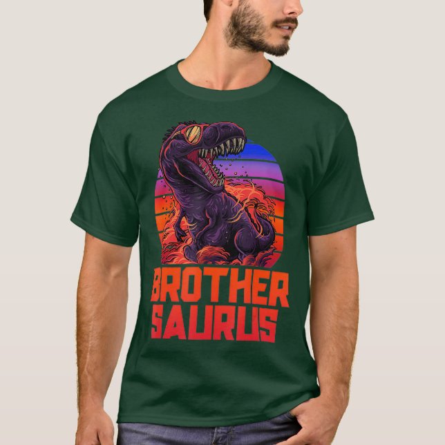 Brothersaurus T-Rex Shirt Brother Saurus Retro T (Framsida)