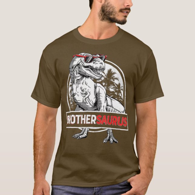 Brothersaurus T shirt T rex Brother Saurus Boys (Framsida)