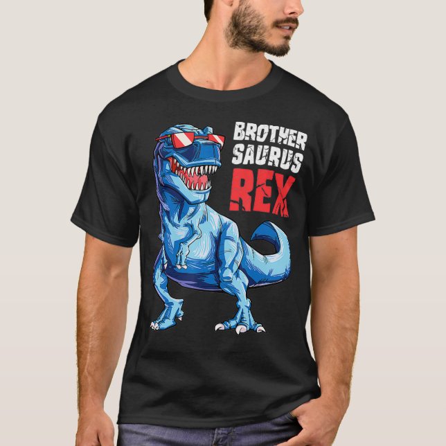 Brothersaurus T shirt T rex Brother Saurus Boys (Framsida)