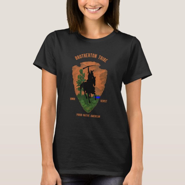 BrothertonTribe Native American Indian Proud Retro T Shirt (Framsida)