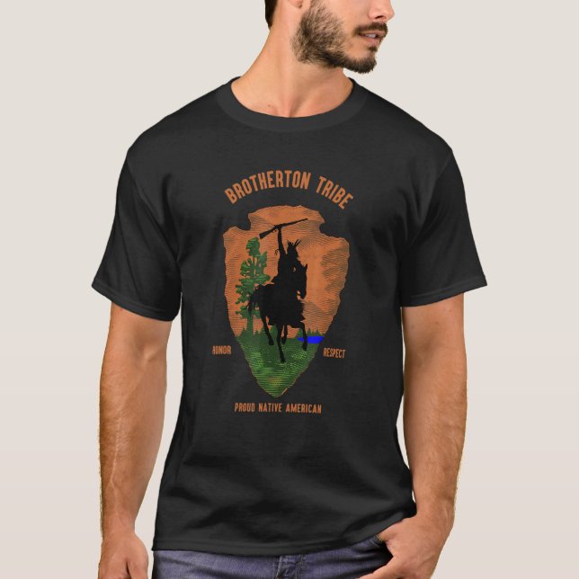 BrothertonTribe Native American Indian Proud Retro T Shirt (Framsida)