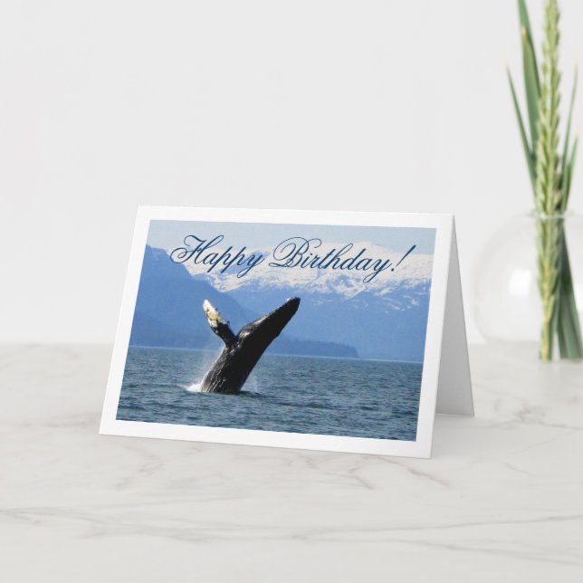 Brotning Humpback; Grattis på födelsedagen Kort (Framsida)