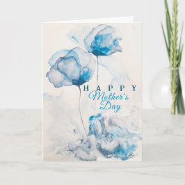 Brott är BLUE Abstrakt Blommigt Mors dag Card Kort