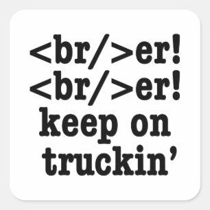 brott! behålla på lastbilskod // HTML-kod Fyrkantigt Klistermärke