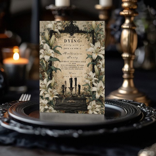 Brött coffin Candle Gothic Gathering Inbjudningar (Skapare uppladdad)