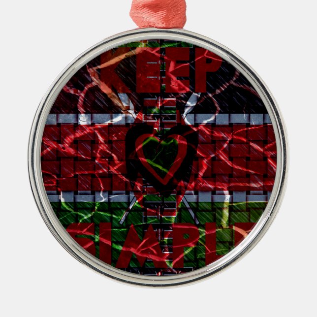 Brött Flagga: Behålla det enkelt - kenyansk motstå Julgransprydnad Metall (Framsidan)