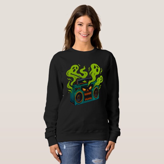 Brött graveyard Retro Boombox T Shirt (Hel framsida)
