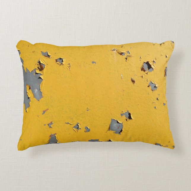 Brött gult metall: smutsig struktur. prydnadskudde (Framsidan)