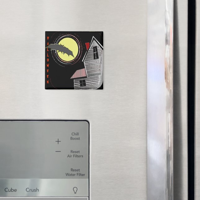 Brött hus Full Moon och Fladdermus Magnet (In Situ (Fridge))