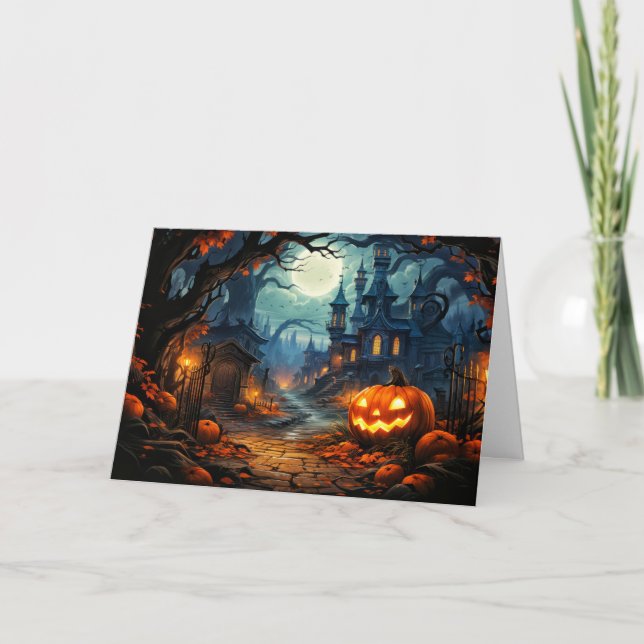 Brött hus - Happy halloween Kort (Framsida)