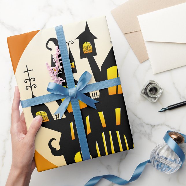 Brött hus och Måne, Pappert Presentpapper (Skapare uppladdad)