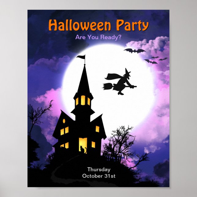 Brött hus Scary Halloween fest Poster (Framsidan)