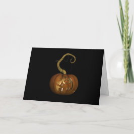Brött husvagnat pumpkin Halloween-kort Kort