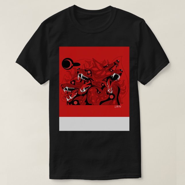 Brott i blod Cadejo-helvetet hound of cerberus hun T Shirt (Design framsida)