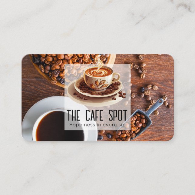 Brött kaffe Kopp och bönor Visitkort (Framsida)