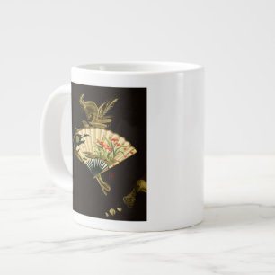 Brott mot orientaliskt Fläkt med Blommigt Design Jumbo Mugg