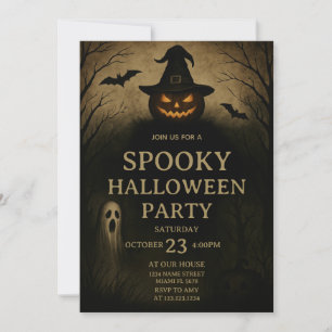 Brött Nattspråk Halloween fest-inbjudan Inbjudningar
