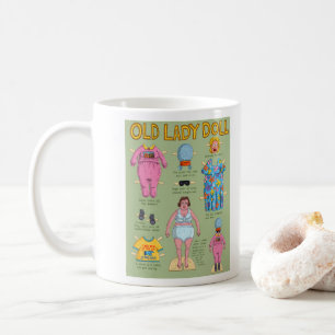 BROTT över den gamla Dam-Papprare dockan Backe Kaffemugg
