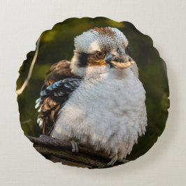Brött skratt kookaburra rund kudde