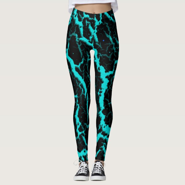 Brött utrymme Lava - cyan Leggings (Framsida)