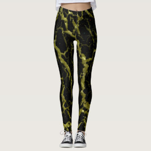 Brött utrymme Lava - Glitter Guld Leggings