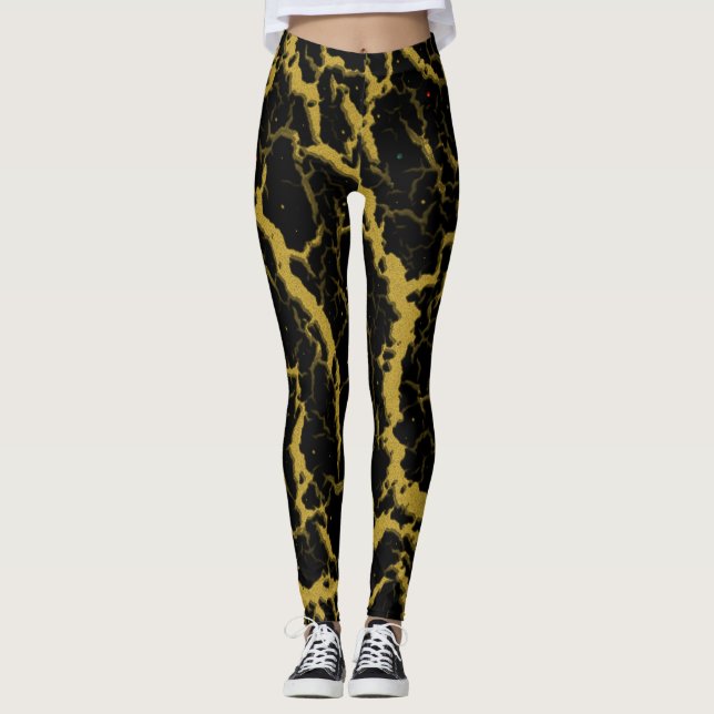 Brött utrymme Lava - Guld Leggings (Framsida)