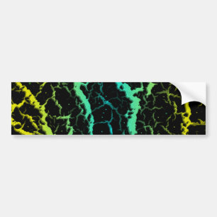 Brött utrymme - Lava - Gult/cyan Bildekal