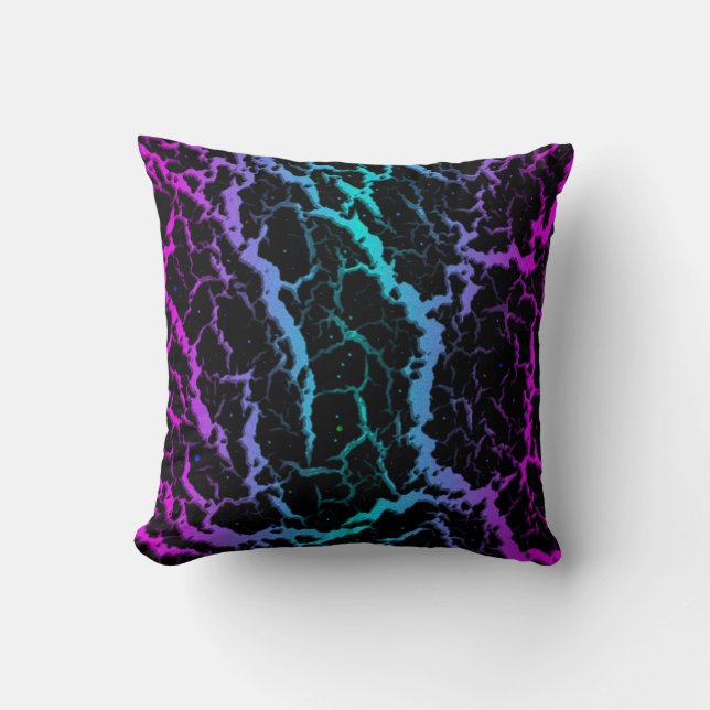 Brött utrymme Lava - Rosa/cyan Kudde (Framsida)