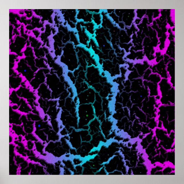 Brött utrymme Lava - Rosa/cyan Poster (Framsidan)